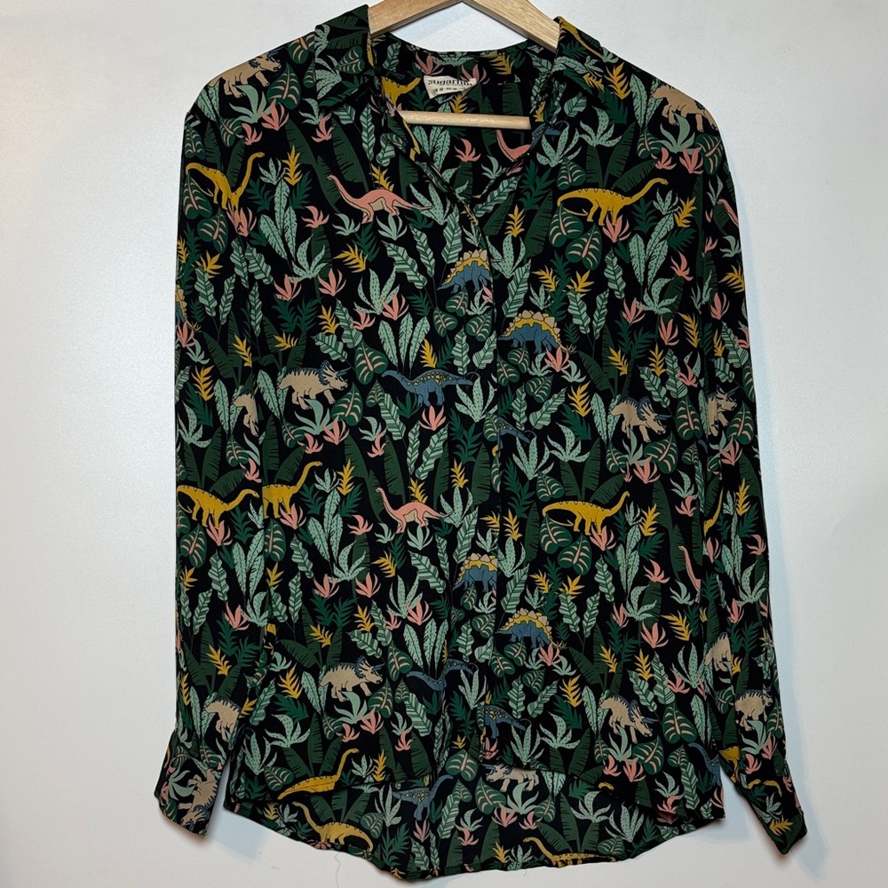 Sugarhill Brighton Lost Dinosaurs Print Jungle Foliage